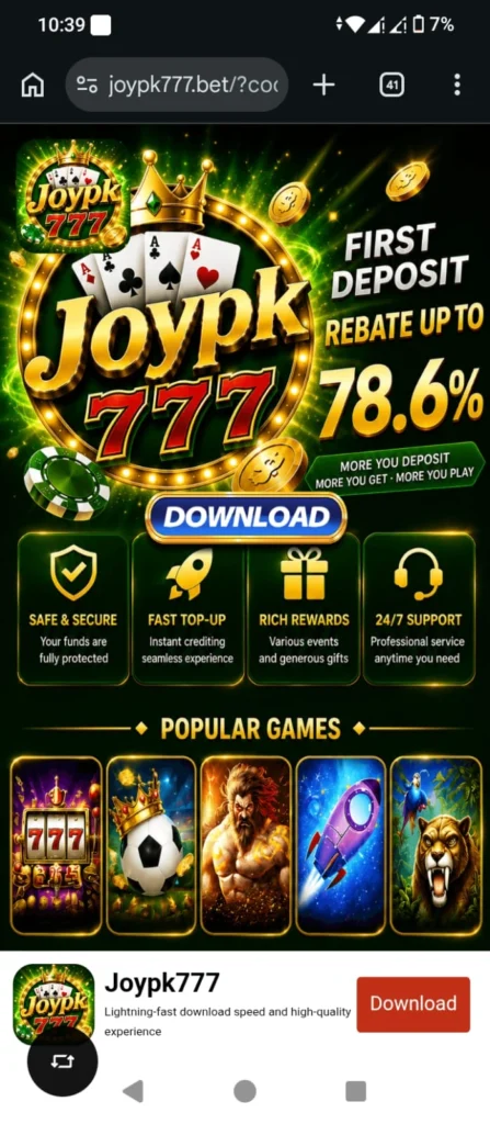 JoyPK777 Game dashboard